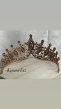 Luxury Crown/Tiara Rose Gold with Black Rhinestones
