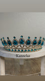 Luxury Crown-Tiara Gold Light Blue