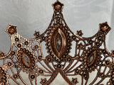 Luxury Crown/Tiara Rose Gold with  Green and Black Rhinestones