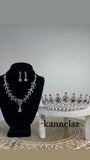 Luxury Crown-Tiara Silver Pink Color  Jewelry Set