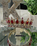Luxury Round Crown 💎Gold-Red Royal Queen King