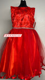 Red Rhinestone Tulle Dress