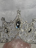 Luxury Crown/Tiara Silver with Clear Rhinestones