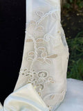 Beige Flower Girl Dress with Tulle and Ribbon Waist