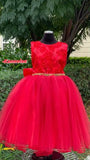 Red Rhinestone Tulle Dress