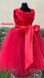 Red Rhinestone Tulle Dress