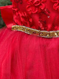 Red Rhinestone Tulle Dress