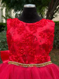 Red Rhinestone Tulle Dress